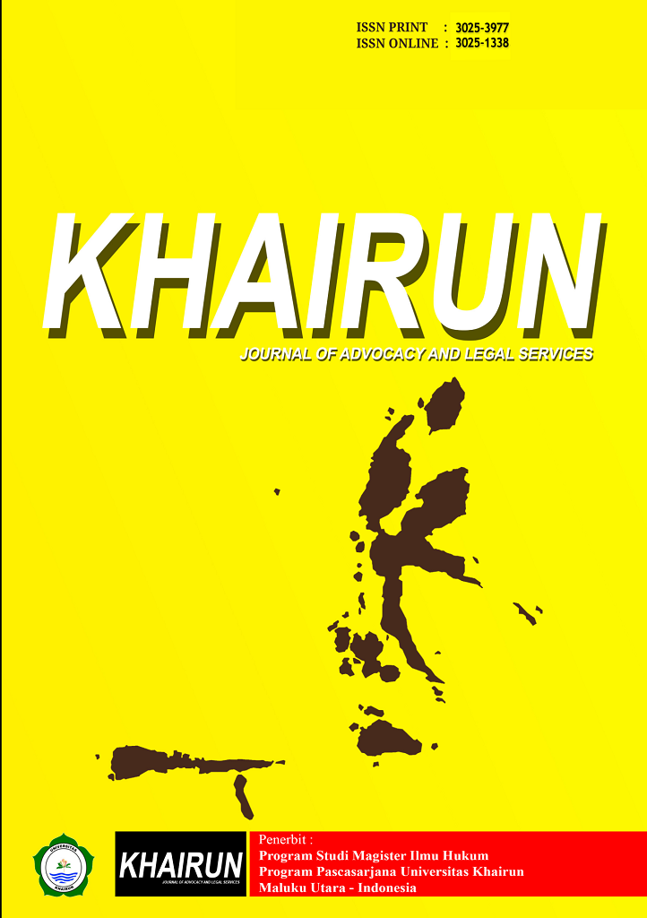 Khairun Journal of Advocacy And Legal Services